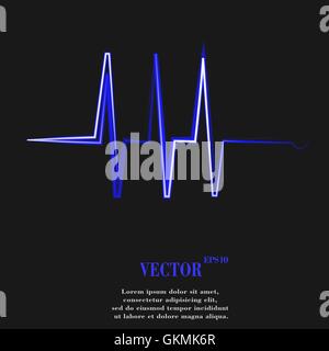 Herzrhythmus. Flache moderne Web-Taste und Platz für Ihren text Stock Vektor