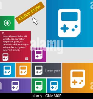 Tetris-Symbol Zeichen. Metro-Style-Tasten. Moderne Oberfläche Webseite mit Cursor Cursor Tasten. Vektor Stock Vektor