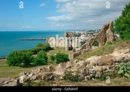 Hastings Burgruine East Sussex England UK GB Stockfoto