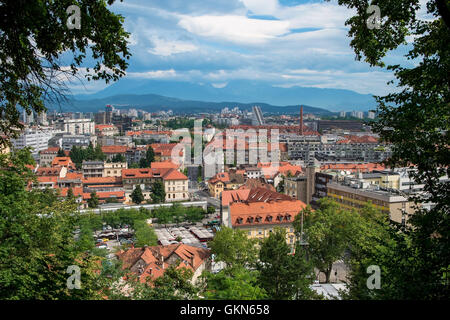 Blick auf die Stadt von Ljubljana, Hauptstadt Sloweniens Stockfoto