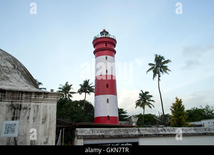 Das Bild der Leuchtturm am Strand in Allaepy, Kerala, Indien Stockfoto