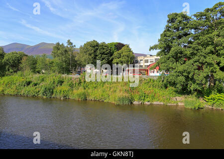 Cumberland Bleistift Museum von River Greta, Keswick, Cumbria, Nationalpark Lake District, England, UK. Stockfoto