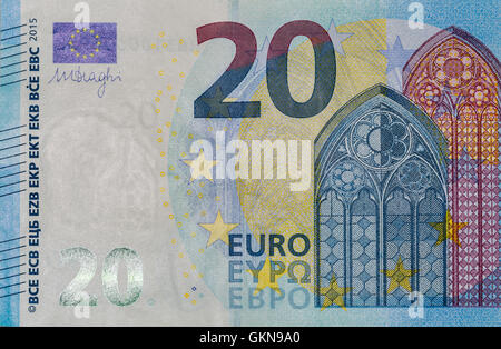 20 Euro Banknote Fragment Makro Stockfoto