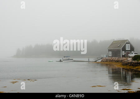 Oak Island in der Nebel - Nova Scotia - Canada Stockfoto