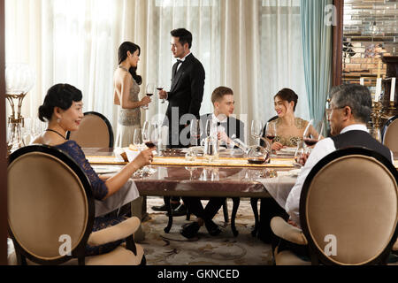 Aristokratische Familien-dinner Stockfoto