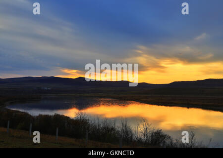 Eergu'Na Fluss in Hulun Buir, Innere Mongolei Stockfoto