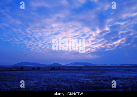 Nachtansicht der Hulun Buir Grünland Inner Mongolia Stockfoto