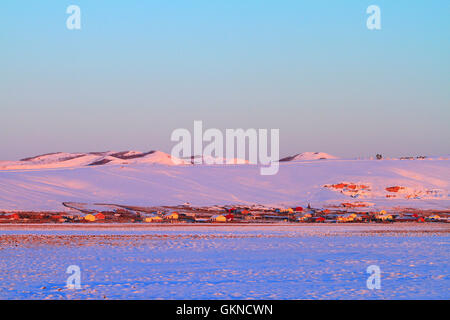 Winter-Szene in Hulun Buir, Innere Mongolei Stockfoto