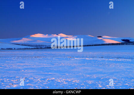 Winter-Szene in Hulun Buir, Innere Mongolei Stockfoto