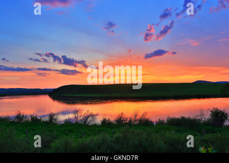 Hulun Buir Eergu'Na Inner Mongolia Fluss Landschaft Stockfoto