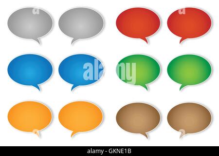 Vortrag spricht spricht gesprochene sprechen sprechen Chat schmeichelhaften Ballon Vektor bunte Sprechblase Stock Vektor