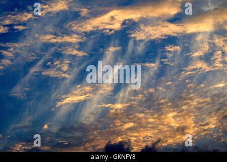 Morgenwolken im Dwingelderveld, Niederlande Stockfoto