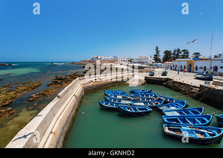 Essaouira, Marokko - Blick auf den Hafen und Fisch Markt Stockfoto