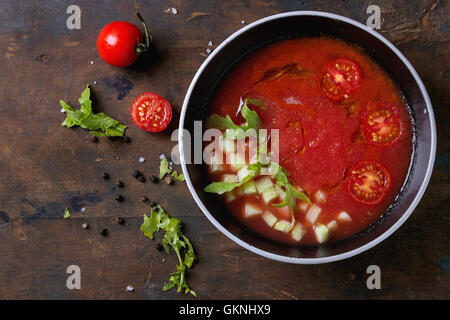 Tomaten und Wassermelonen-gazpacho Stockfoto