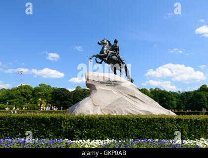Sankt PETERSBURG, Russland - 17. Juni 2016: Denkmal der russische Zar Peter der große, bekannt als der eherne Reiter, St. Peter Stockfoto