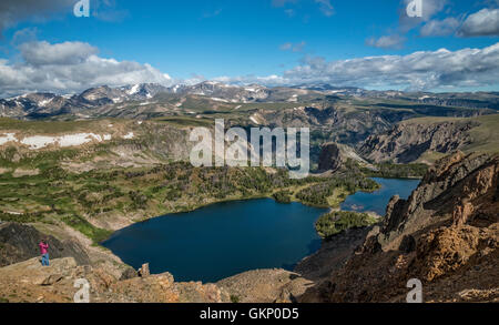 Twin Lakes, über den Beartooth Highway, ein National Scenic Byways All-American Road; Wyoming. Stockfoto