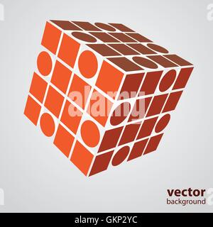 3D Three Sided Cube Puzzlebox Stock Vektor