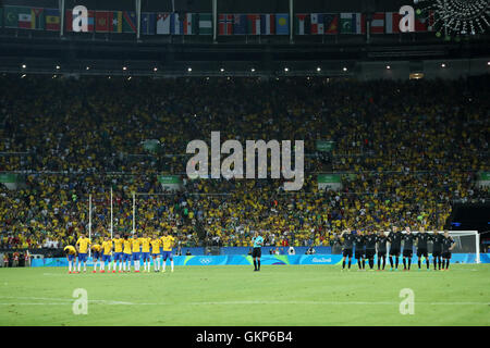 Rio De Janeiro, Brasilien. 20. August 2016. Allgemeine Ansicht Fußball: Herren Finale zwischen Brasilien - Deutschland im Maracana in Rio 2016 Olympischen Spiele in Rio De Janeiro, Brasilien. Bildnachweis: Koji Aoki/AFLO SPORT/Alamy Live-Nachrichten Stockfoto