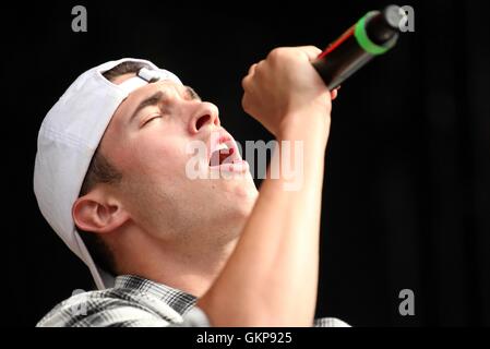 Wantagh, NY, USA. 21. August 2016. TimeFlies Handball live in der Billboard Hot 100 Musikfestival 2016 bei Nikon am Jones Beach Theater am 21. August 2016 in Wantagh, New York. Bildnachweis: Diego Corredor/Medien Punch/Alamy Live-Nachrichten Stockfoto