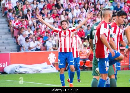 Gijón, Spanien. 21. August 2016. Duje Cop (Forward, Sporting Gijon) während das Spiel der ersten Runde der Saison 2016/2017 der spanischen Liga "La Liga" zwischen Real Sporting de Gijon und Athletic Club Bilbao Molinón Stadion am 21. August 2016 in Gijon, Spanien. Bildnachweis: David Gato/Alamy Live-Nachrichten Stockfoto