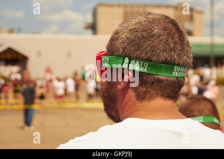 Tomaten-Kämpfer, Pittston Tomato Festival, Pittston, Pennsylvania, USA Stockfoto