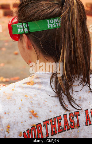 Tomaten-Kämpfer, Pittston Tomato Festival, Pittston, Pennsylvania, USA Stockfoto