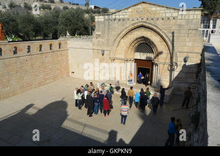 Die Via Dolorosa (lateinisch: "Weg der Trauer," 'Weg des Elends","Weg des Leidens"oder einfach" schmerzhafte Art und Weise, Jerusalem, Israel Stockfoto