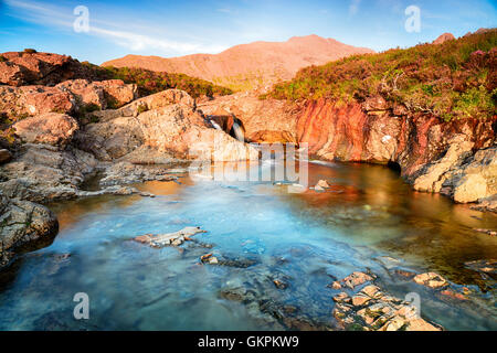 Die Isle Of Skye Fairy Pools im Glenbrittle am Fuße der Black Cuillin Mountains Stockfoto