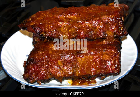 Gegrilltes Schweinefleisch Baby back ribs Stockfoto