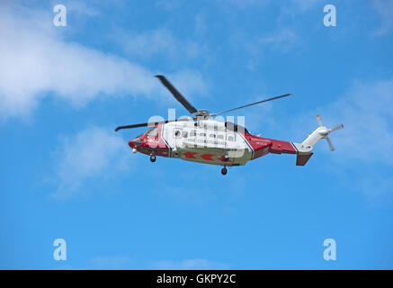 Inverness basierte Bristow Sikorsky S92A Such- und Rettungshubschrauber Küstenwache ausgehend von Inverness Heimatbasis. SCO 11.181. Stockfoto