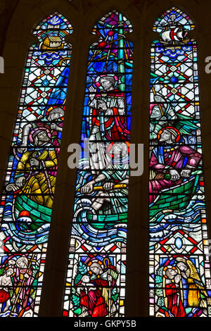 Glasfenster, Sankt Salvators Kapelle Kirche; Qty Andrews; Fife; Schottland Stockfoto