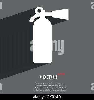 Feuerlöscher-Symbol Symbol flach moderne Webdesign mit langen Schatten und Platz für Ihren Text. Vektor Stock Vektor