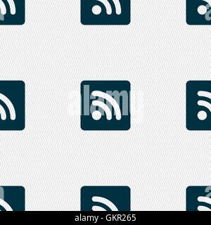 RSS-feed Symbol Zeichen. Nahtlose Muster mit geometrischen Struktur. Vektor Stock Vektor