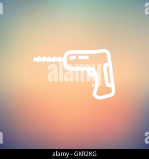 Hammer-Bohrer-dünne Linie-Symbol Stock Vektor