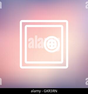 Safe, Tresor dünne Liniensymbol Stock Vektor