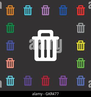 Recycle bin Symbol Zeichen. Viele bunte Symbole für Ihr Design. Vektor Stock Vektor