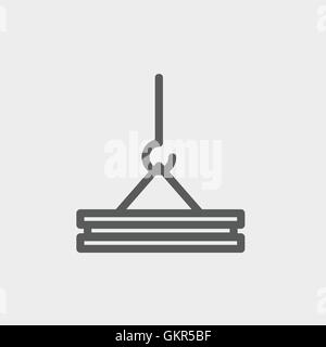Kran-dünne Linie-Symbol Stock Vektor