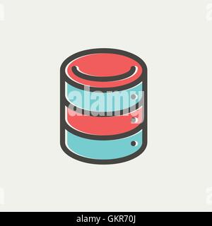 Computer-Server-dünne Linie-Symbol Stock Vektor