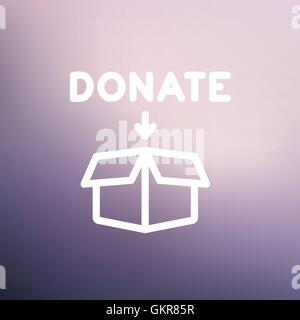 Spende Kastenikone dünne Linie Stock Vektor
