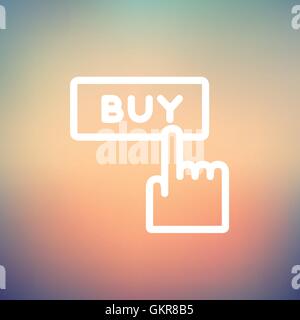 Fingerzeig Zeichen dünne Liniensymbol zu kaufen Stock Vektor