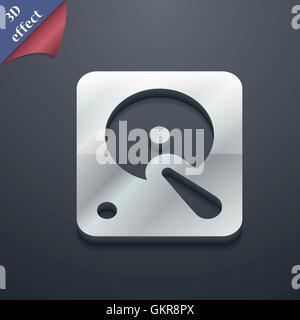 Festplatte Symbol Symbol. 3D-Stil. Trendiges, modernes Design mit Platz für Ihren Text vektor Stock Vektor