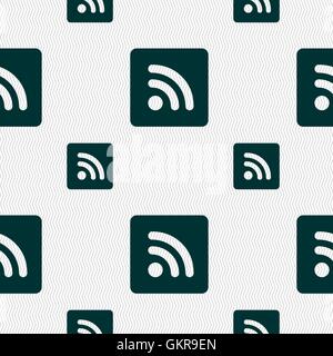 RSS-feed Symbol Zeichen. Nahtlose Muster mit geometrischen Struktur. Vektor Stock Vektor