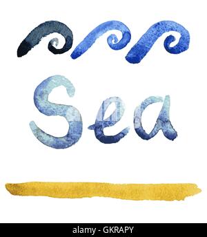 Meer abstrakte künstlerische Grunge gemalt verkratzten Textur Stock Vektor