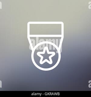 Ein Stern Medaille dünne Liniensymbol Stock Vektor