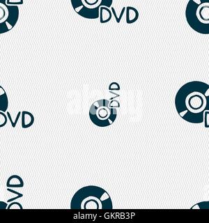 DVD-Symbol Zeichen. Nahtlose Muster mit geometrischen Struktur. Vektor Stock Vektor