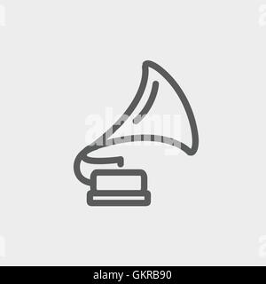 Phonographen dünne Liniensymbol Stock Vektor