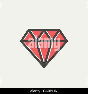 Schillernde Diamant-dünne Linie-Symbol Stock Vektor