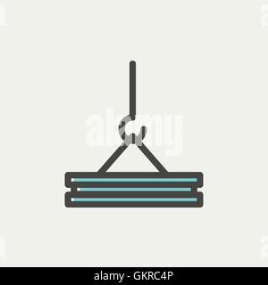 Kran-dünne Linie-Symbol Stock Vektor