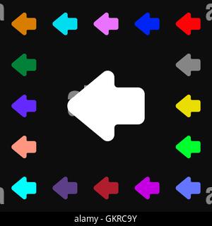 Pfeil nach links, Ausweg Symbol Zeichen. Viele bunte Symbole für Ihr Design. Vektor Stock Vektor