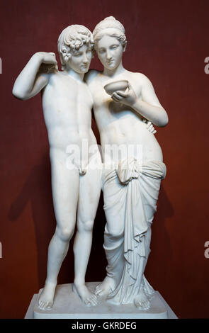 Skulptur von Amor und Psyche im Thorvaldsens Museum in Kopenhagen, Dänemark Stockfoto